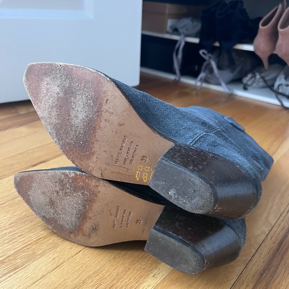 Isabel Marant Duerto Charcoal Suede Heeled Boots - Picture 4 of 5